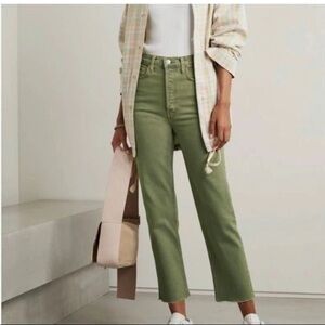 NWT Re/Done 70s High Rise Stove Pipe cropped straight-leg Jeans Button Fly 26